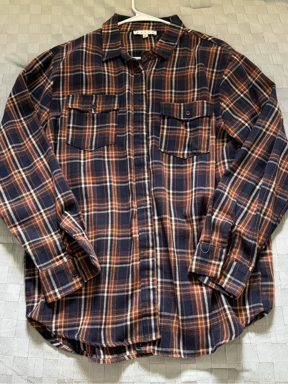 HYFVE Navy & Brown Plaid Button-Down Shirt